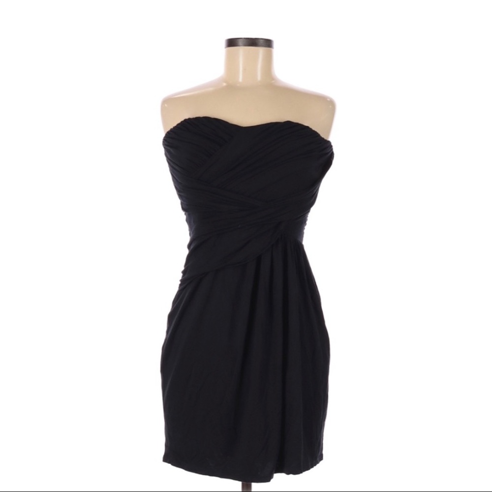 Express Black Strapless Skater Short Dress NWT $88
